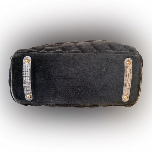 Vintage Juicy Couture Quilted Velour Tote Shoulder Bag - Picture 7 of 9